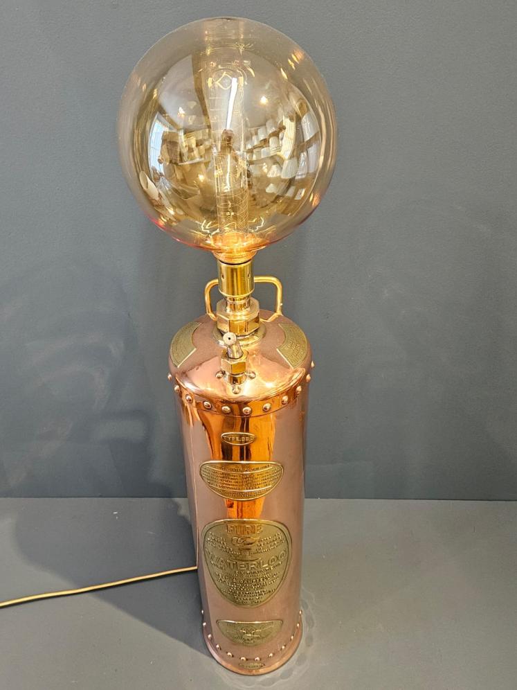 Pair of Copper Fire Extinguisher Lamps - Image 2