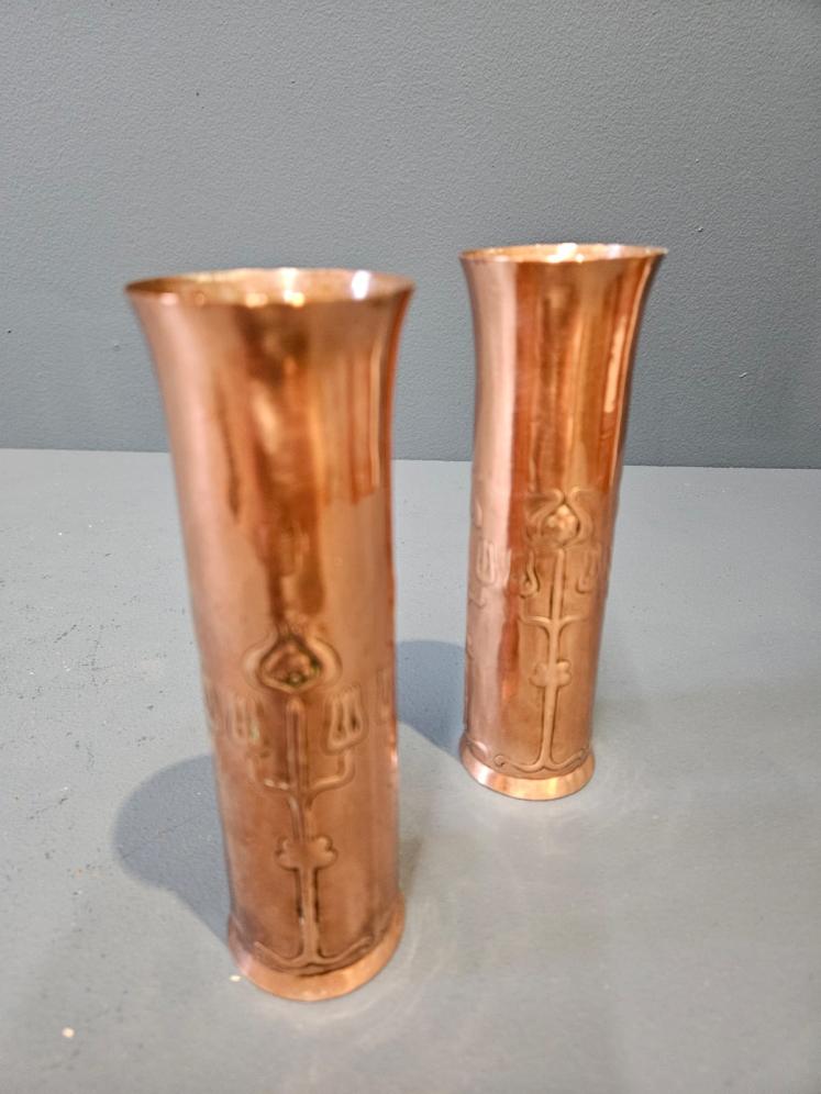 Pair of Keswick School of Arts Copper Spill Vases - Image 5