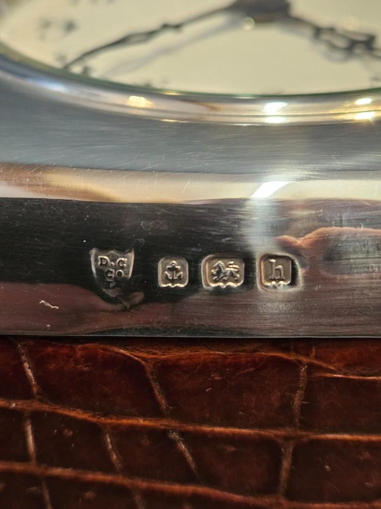 Superb Silver and Crocodile Skin Clock - Image 8