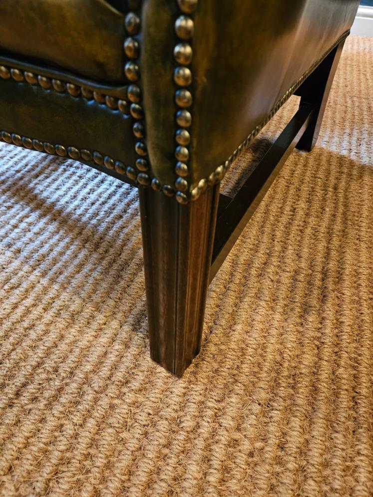Matching Pair of 1930's Leather Wing Back Arm Chairs - Image 2