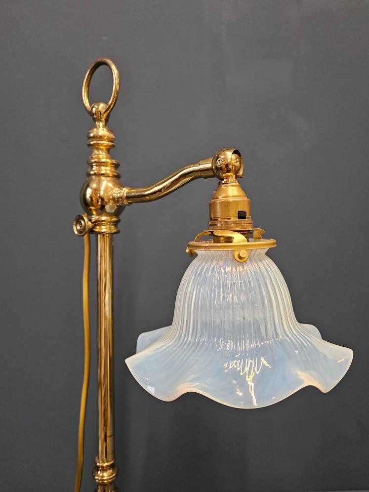 Edwardian Brass Rise and Fall Table Lamp - Image 3