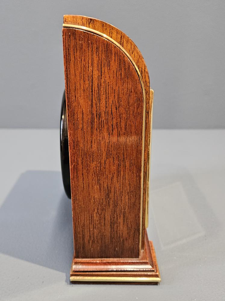 Art Deco Burr Walnut Mantle Clock By Elliott - Image 6