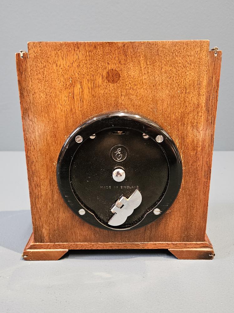 Art Deco Burr Walnut Mantle Clock By Elliott - Image 7