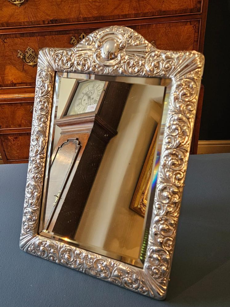 Large Victorian Silver Framed Mirror - Image 5
