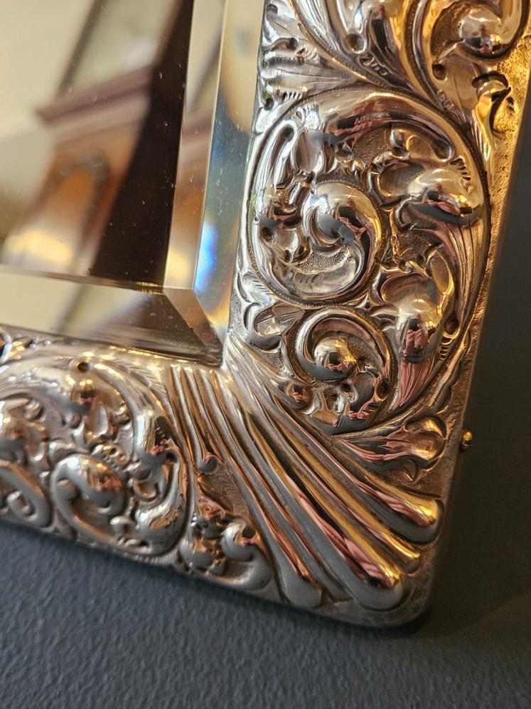 Large Victorian Silver Framed Mirror - Image 4