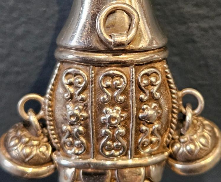 Victorian Silver and Mother of Pearl Soother, Whistle and Rattle - Video