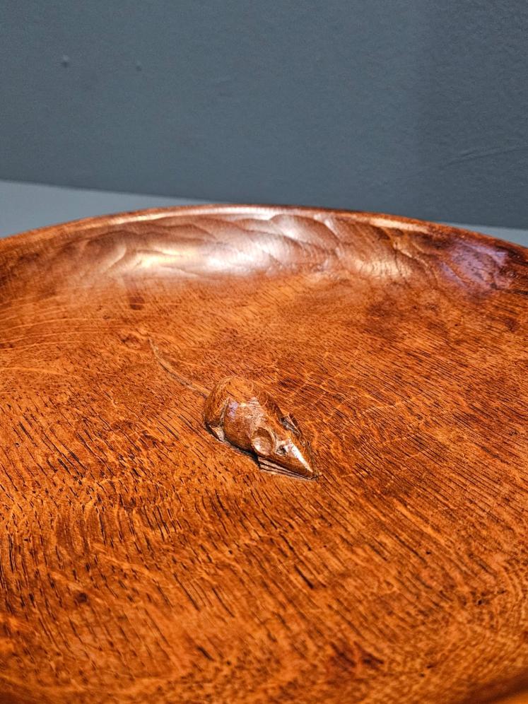 Superb Thompson's of Kilburn Mouseman Adzed Oak Bowl  - Image 2