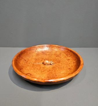 Superb Thompson's of Kilburn Mouseman Adzed Oak Bowl  - Image