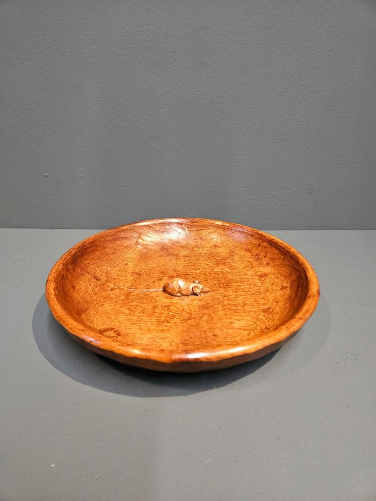 Superb Thompson's of Kilburn Mouseman Adzed Oak Bowl  - Image 1