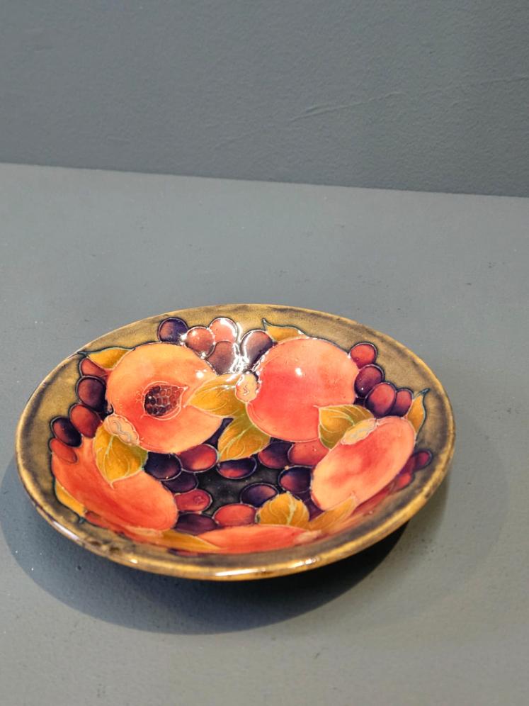 Moorcroft Pomegranate on Ochre Clay Shallow Bowl  - Image 3