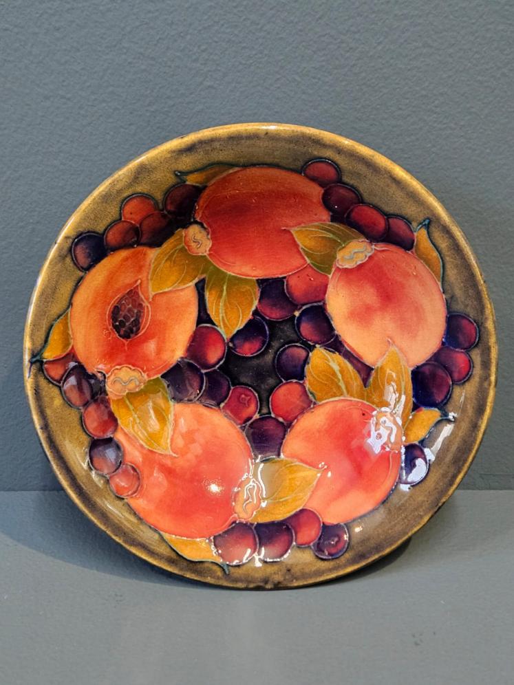 Moorcroft Pomegranate on Ochre Clay Shallow Bowl  - Image 2