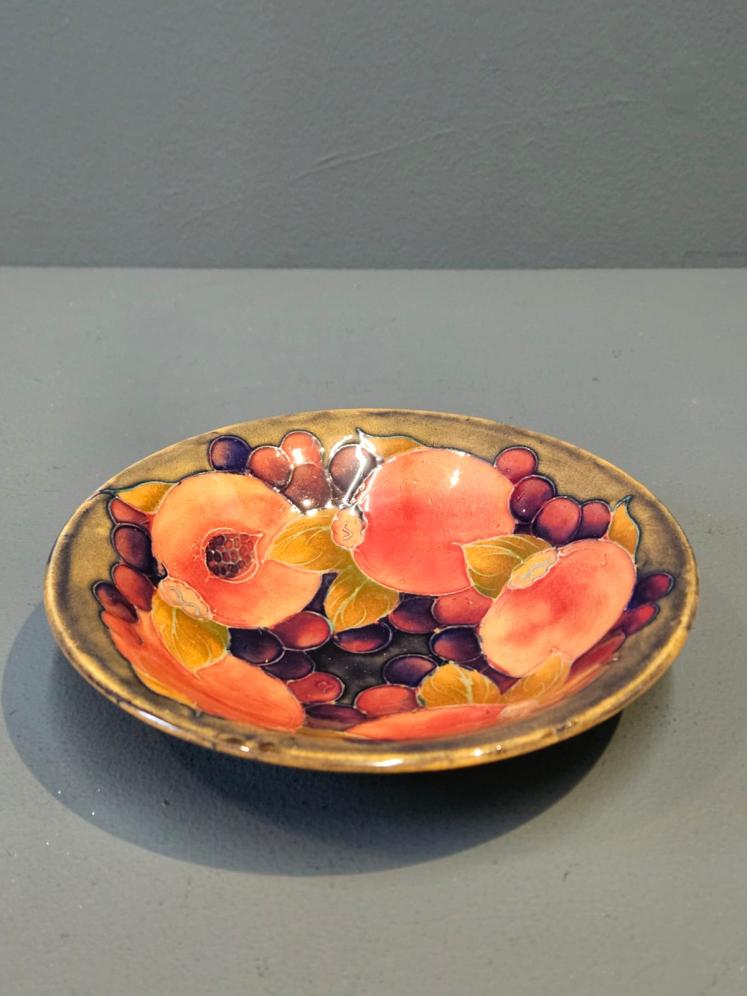 Moorcroft Pomegranate on Ochre Clay Shallow Bowl  - Image 1