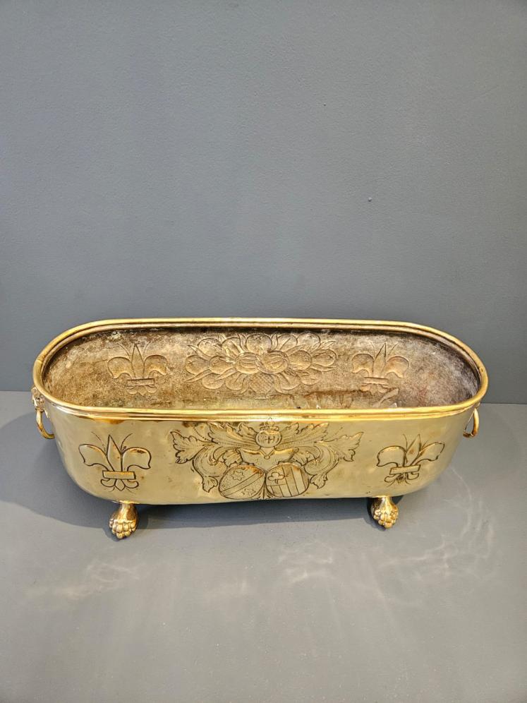 Large Victorian Oblong Brass Planter  - Image 3