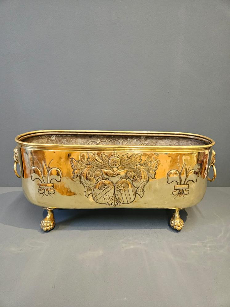 Large Victorian Oblong Brass Planter  - Image 1