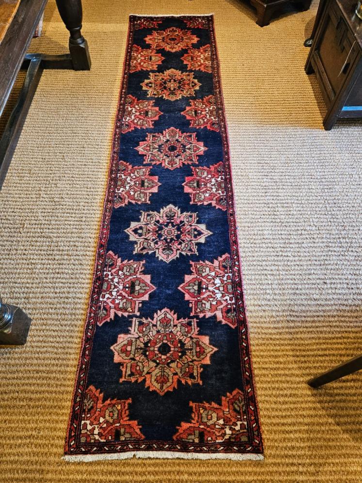 Persian 9' Navy Blue Runner Rug - Image 5