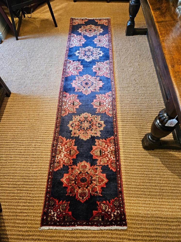 Persian 9' Navy Blue Runner Rug - Image 1