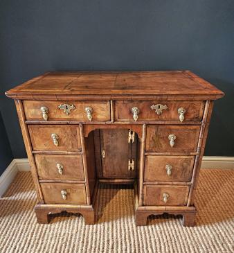 George I Walnut Kneehole Desk  - Image