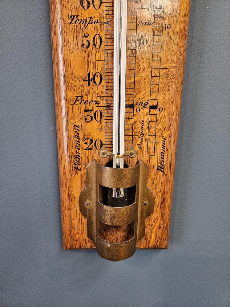Extra Large Victorian Oak Thermometer  - Image 8