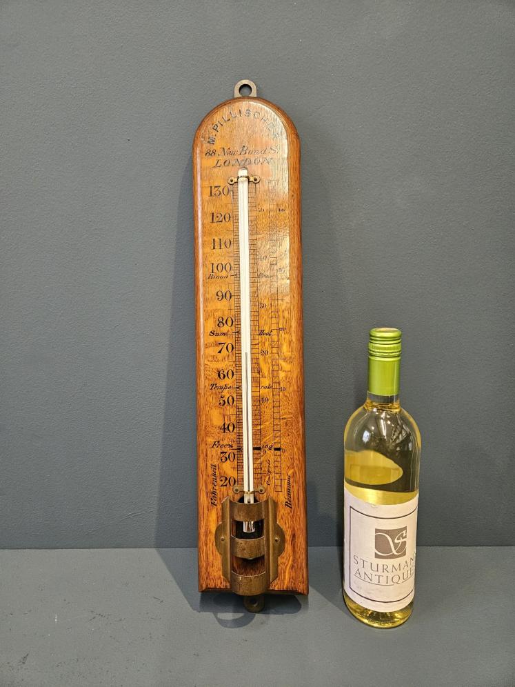 Extra Large Victorian Oak Thermometer  - Image 7