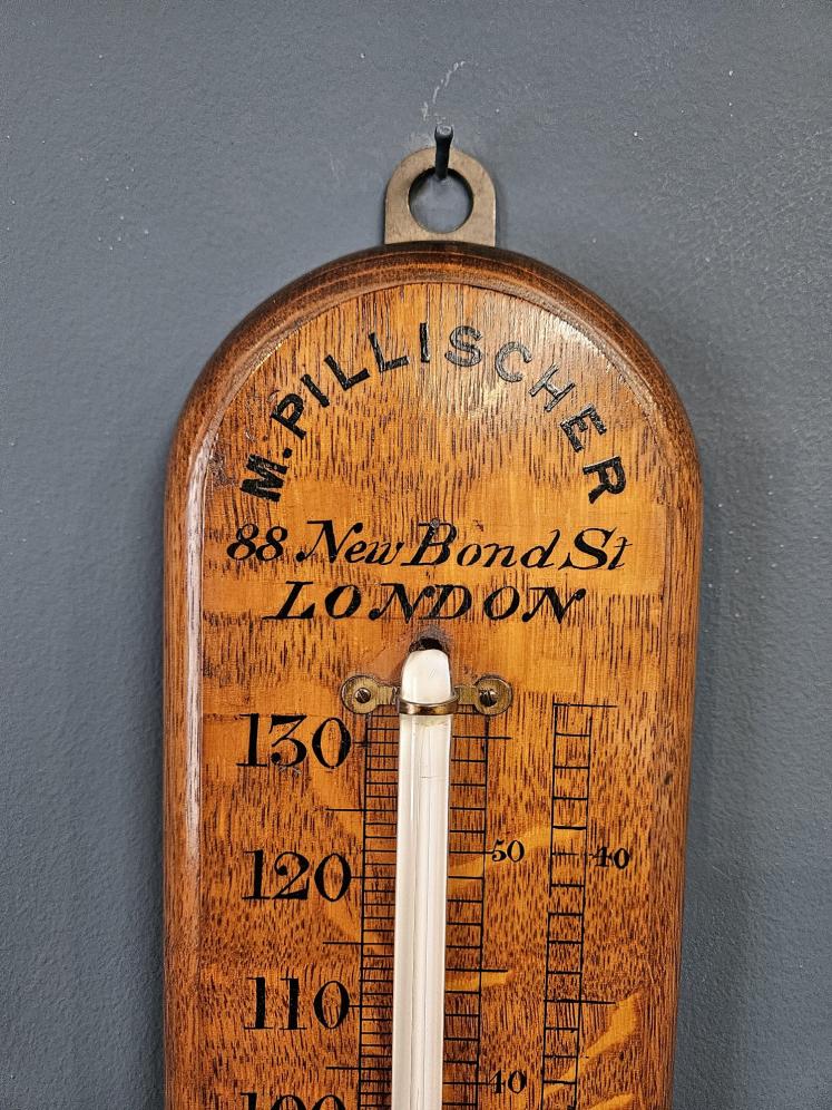 Extra Large Victorian Oak Thermometer  - Image 4