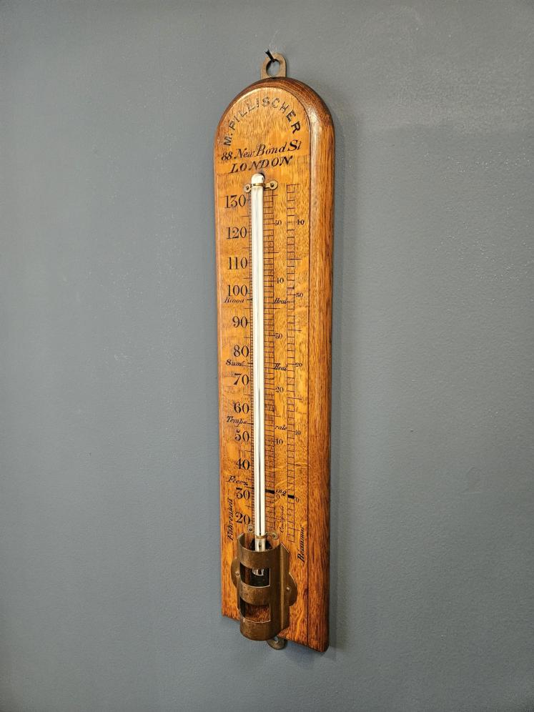 Extra Large Victorian Oak Thermometer  - Image 3
