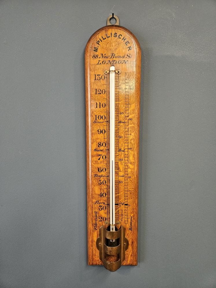 Extra Large Victorian Oak Thermometer  - Image 1