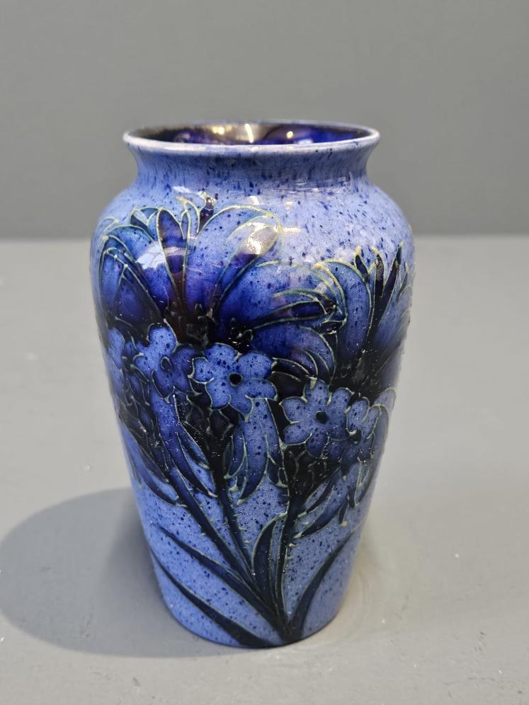 Moorcroft Cornflower on Blue Vase - Image 1