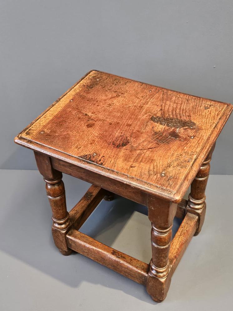 George III Oak Joint Stool - Image 2