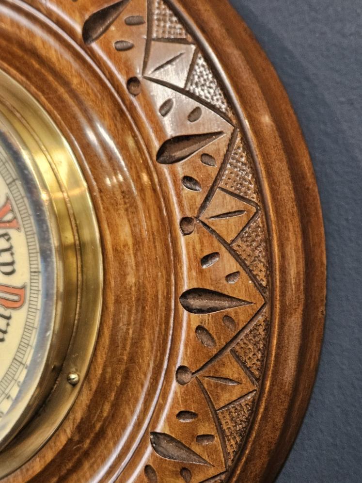 Edwardian Walnut Cased Aneroid Barometer by Wilson, Bury St Edmonds - Image 3