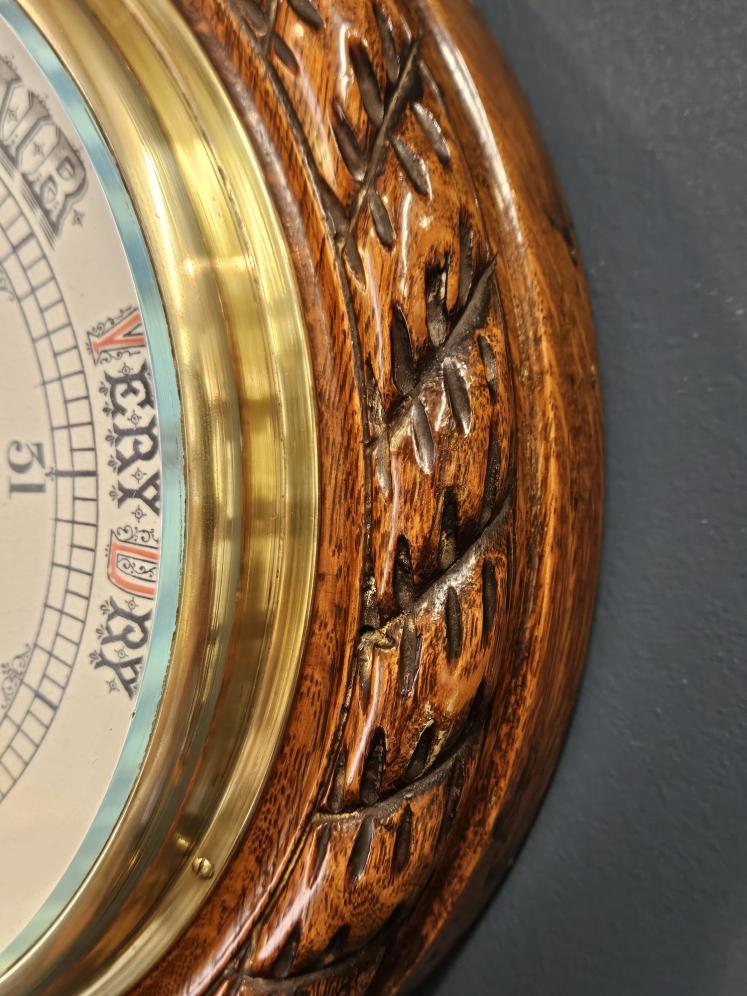 Superb Mappin & Webb Oak Cased Barometer - Image 5