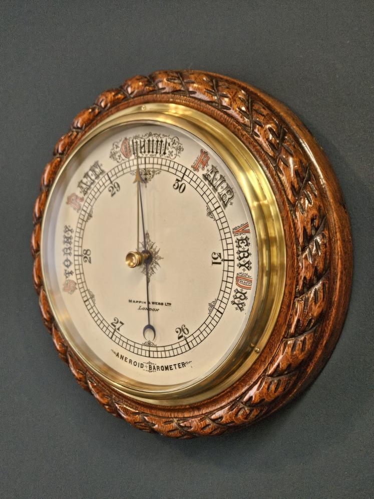 Superb Mappin & Webb Oak Cased Barometer - Image 4