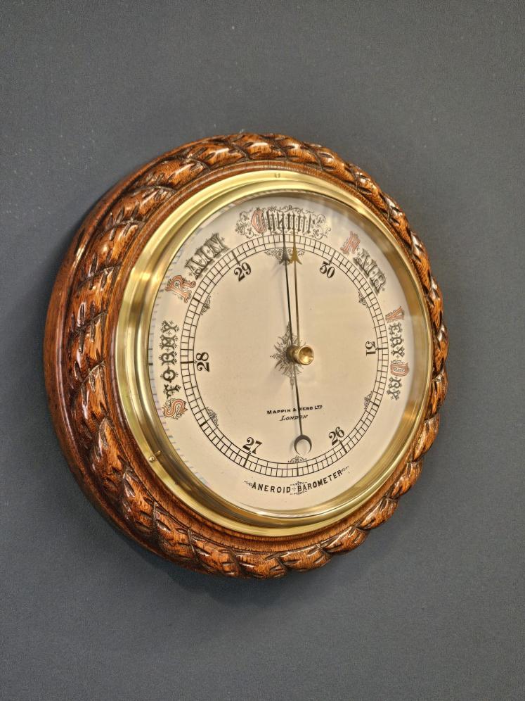 Superb Mappin & Webb Oak Cased Barometer - Image 2