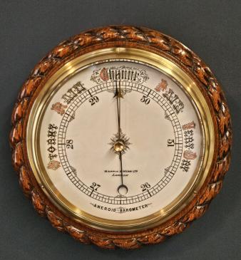 Superb Mappin & Webb Oak Cased Barometer - Image