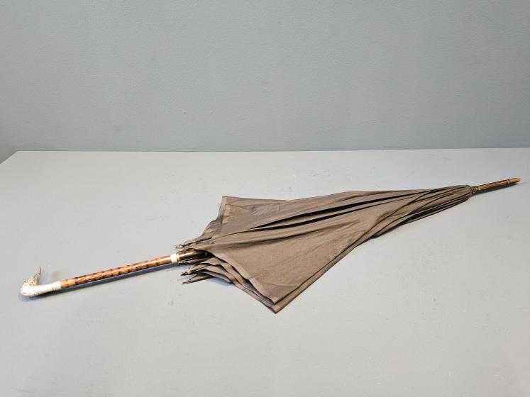 Edwardian Silver Ducks Head Handle Umbrella  - Image 7