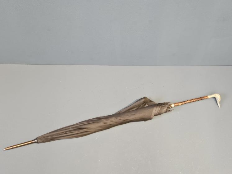 Edwardian Silver Ducks Head Handle Umbrella  - Image 1
