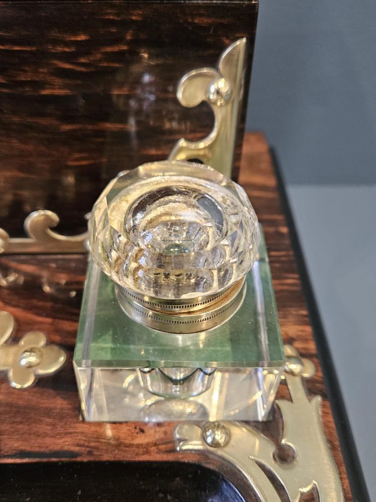 Victorian Coromandel Stationary and Ink Stand - Image 5
