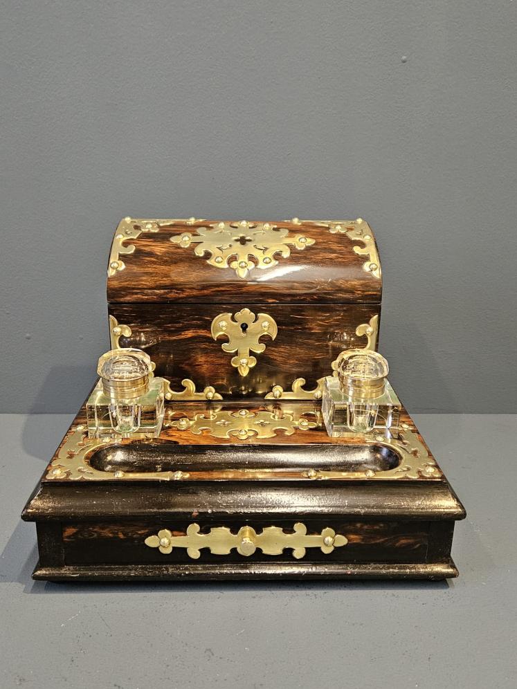 Victorian Coromandel Stationary and Ink Stand - Image 2