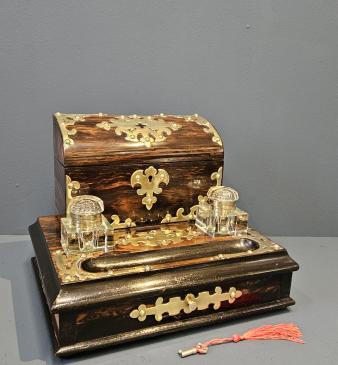 Victorian Coromandel Stationary and Ink Stand - Image