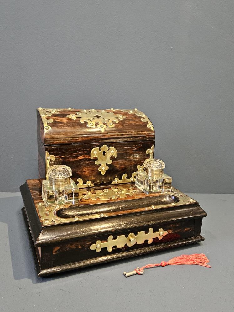 Victorian Coromandel Stationary and Ink Stand - Image 1