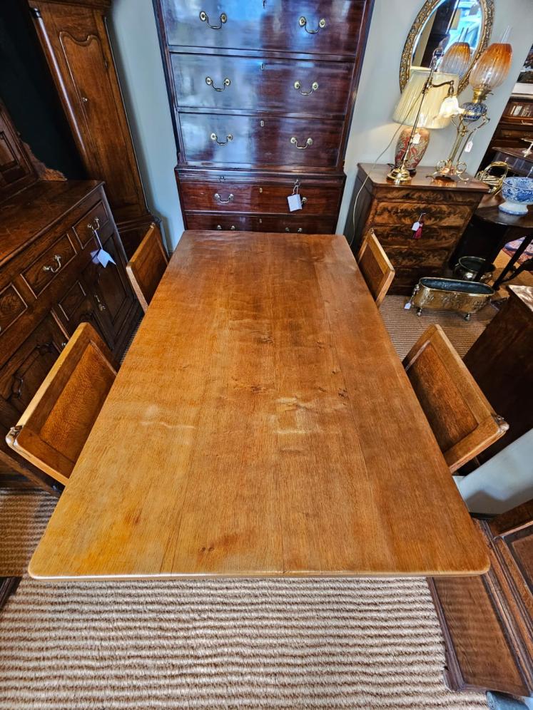 Superb 1950's Thompson of Kilburn Mouseman Dining Table and Chairs - Image 7