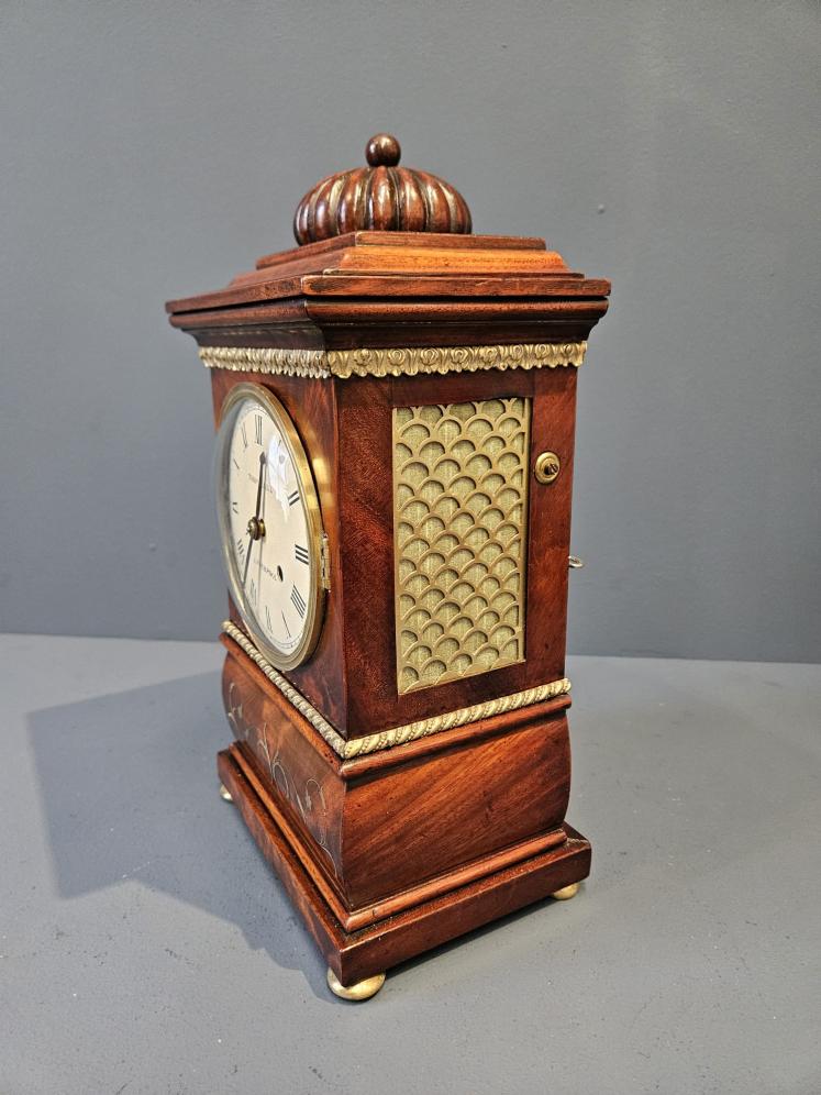 Small Proportion Regency Mahogany Bracket Clock - Image 9