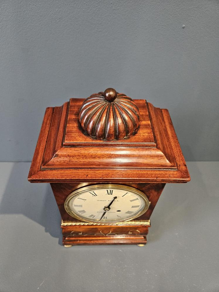 Small Proportion Regency Mahogany Bracket Clock - Image 6