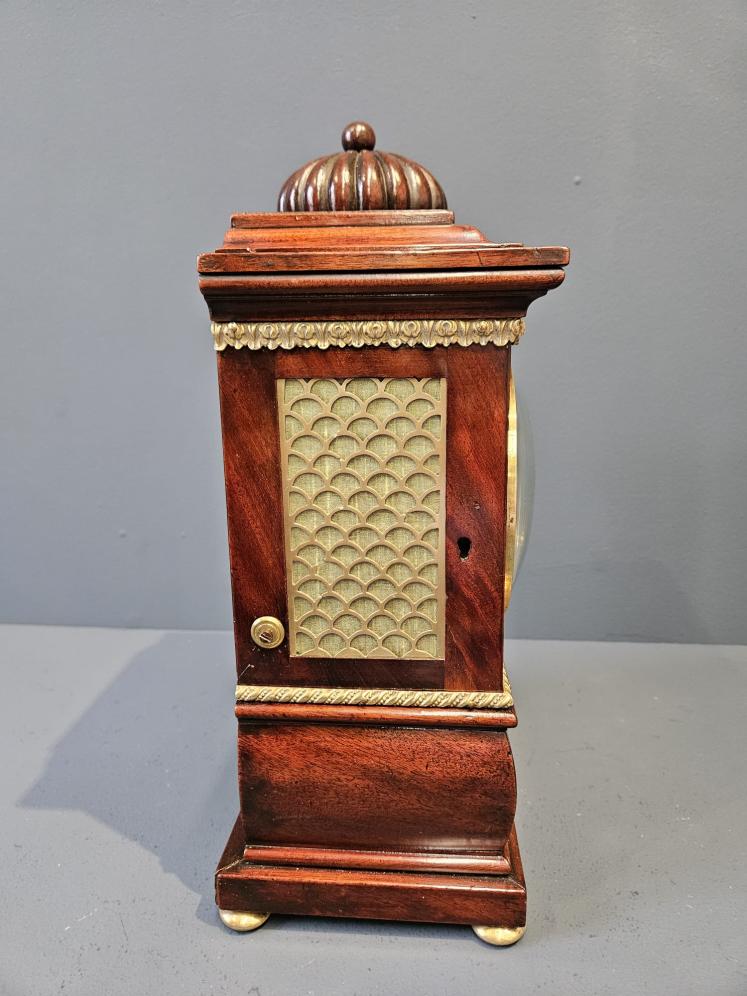 Small Proportion Regency Mahogany Bracket Clock - Image 4