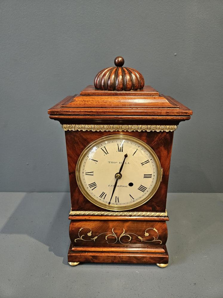 Small Proportion Regency Mahogany Bracket Clock - Image 3