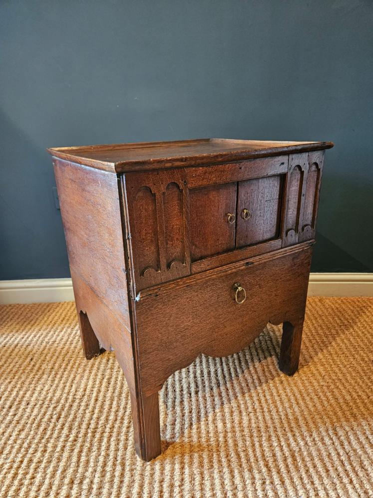 George III Oak Night Stand - Image 5