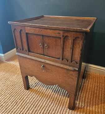 George III Oak Night Stand - Image