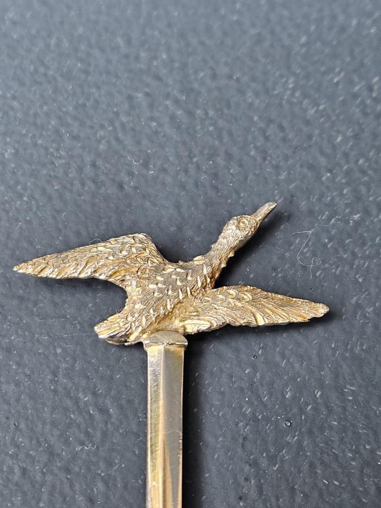 Set of George V Cast Silver Animal Top Cocktail Sticks - Image 5