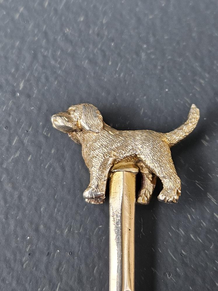 Set of George V Cast Silver Animal Top Cocktail Sticks - Image 2