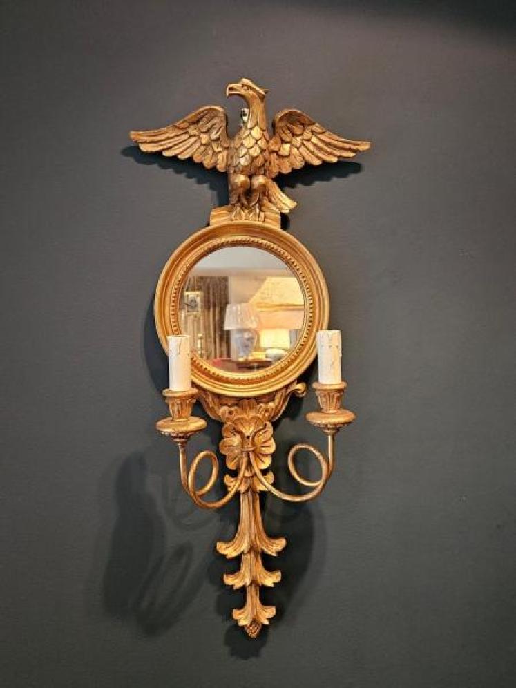 Pair of Mirror Back Wall Sconces  - Image 2