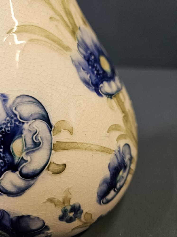 Large McIntyre Moorcroft Blue Poppies Vase - Image 4